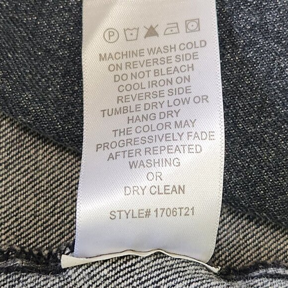 Robert Rodriguez Denim Shirt Jacket‎ Womens XS Black Ruffle Distressed Button Up - Picture 7 of 13